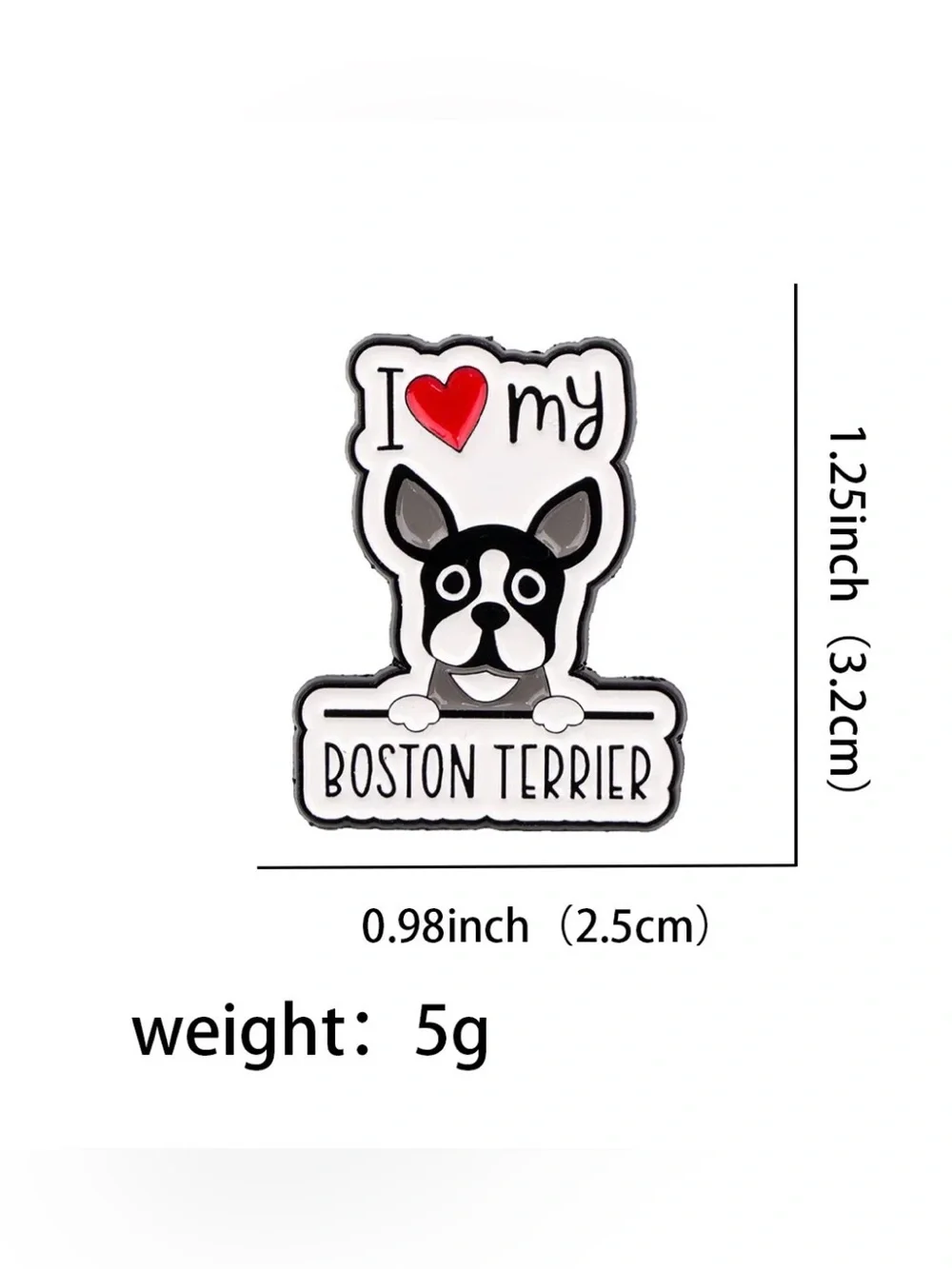 I Love My Boston Terrier Enamel Pin – Cute Boston Terrier Dog Lover Lapel Pin